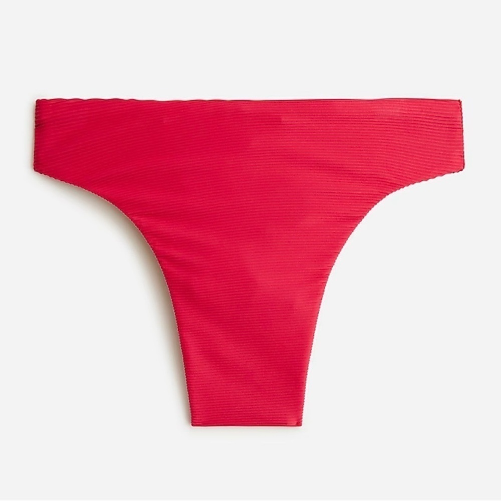 J.Crew Ribbed High Rise Cheeky Bikini Bottom Pink Size S